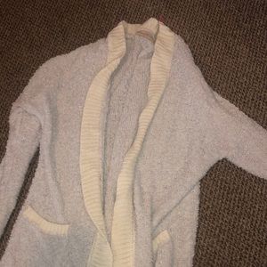 Women’s small light blue and white cardigan